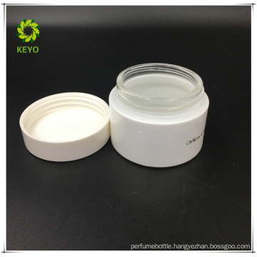 50g white empty cosmetic glass jar